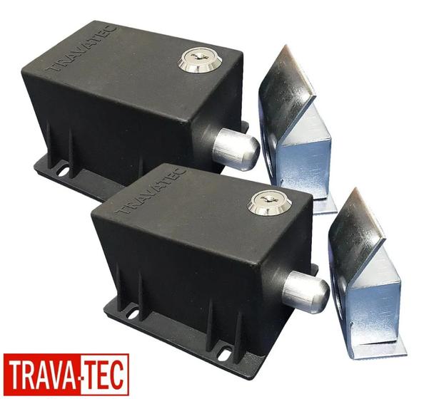 Imagem de Kit 2 Travas Eletromagnéticas 12v Travatec Te500 Com Chave ( 3346 )