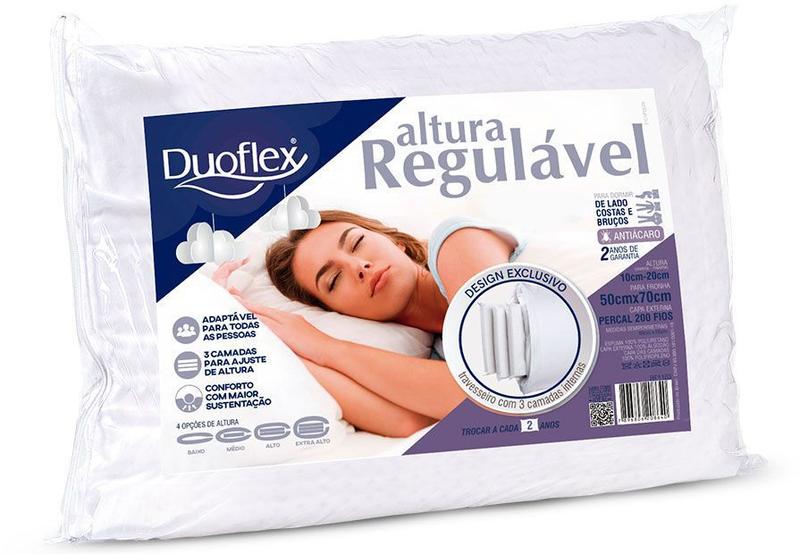 Kit 2 Travesseiros Altura Regulável 50cm x 70cm Duoflex Menor preço em Kit 2 Travesseiros Altura Regulável 50cm x 70cm Duoflex