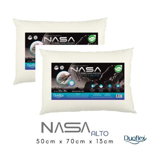 Imagem de Kit 2 Travesseiros Duoflex NASA-X Alto 50x70x13cm NS3100 Com Espuma Viscoelástica