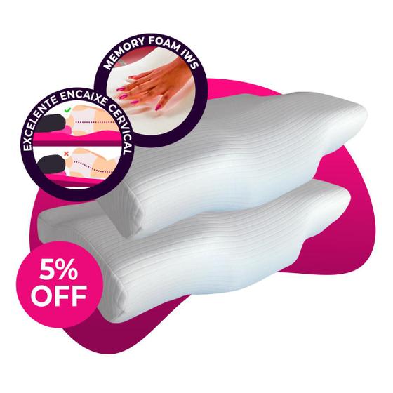 Kit 2 Travesseiros Ergonômico I wanna sleep Cervical Original