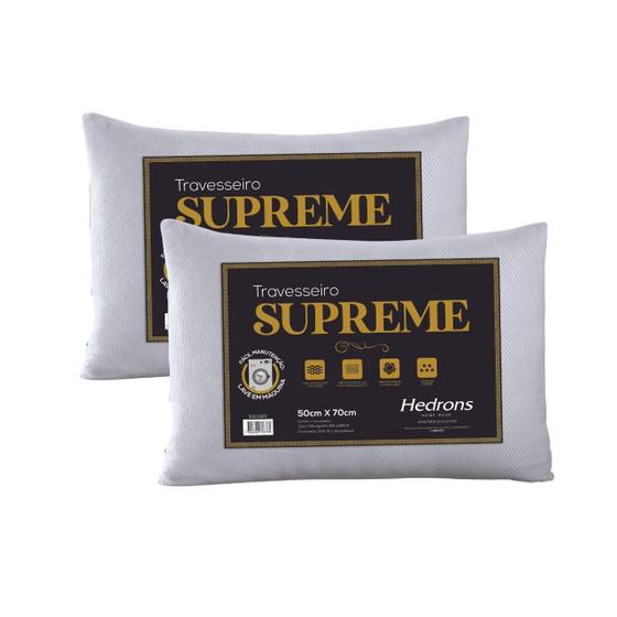 Imagem de Kit 2 Travesseiros Hedrons Supreme Firme Piquet 50X70 Cm