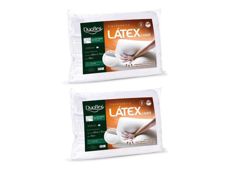 Kit 2 Travesseiros Látex Light Duoflex Menor preço em Kit 2 Travesseiros Látex Light Duoflex