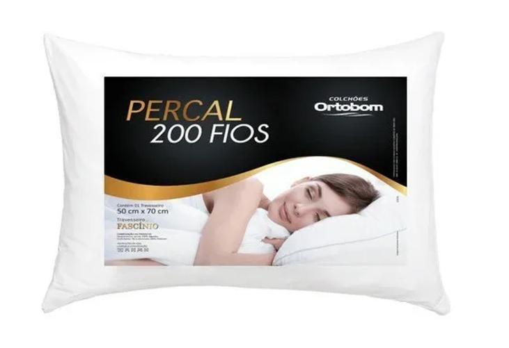 Imagem de Kit 2 Travesseiros Linha Ortobom Boa Noite 200 Fios Percal