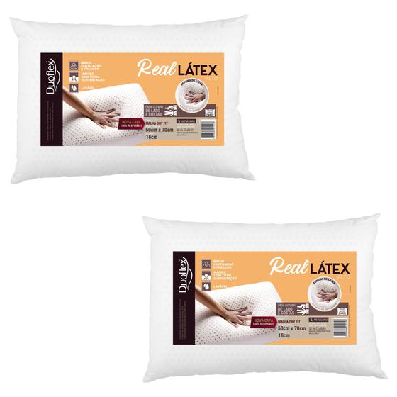 Imagem de Kit 2 Travesseiros Linha Real Látex - 16cm