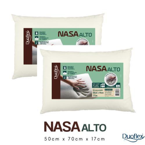Kit 2 Travesseiros NASA Alto Duoflex Antiácaro Com Espuma Viscoelástica NS1119 Menor preço em Kit 2 Travesseiros NASA Alto Duoflex Antiácaro Com Espuma Viscoelástica NS1119