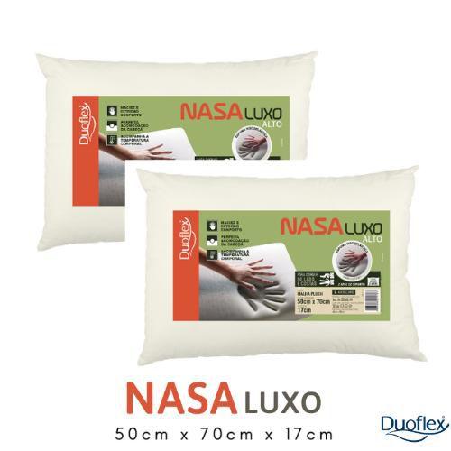Imagem de Kit 2 Travesseiros NASA Alto Luxo P/ Dormir de Lado e Costas Duoflex NN1116