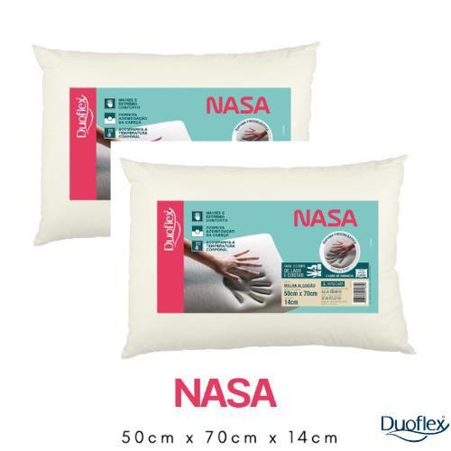 Imagem de Kit 2 Travesseiros NASA P/ Dormir de Lado e Costas Duoflex - NS1118