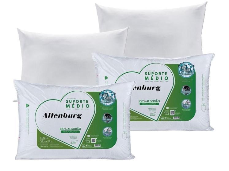 Imagem de Kit 2 Travesseiros Suporte Médio Altenburg Para Quem Dorme de Costas