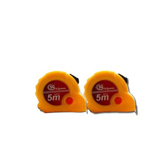 Imagem de Kit 2 Trenas Métricas Plásticas De 5m x 24 mm Com Trava   