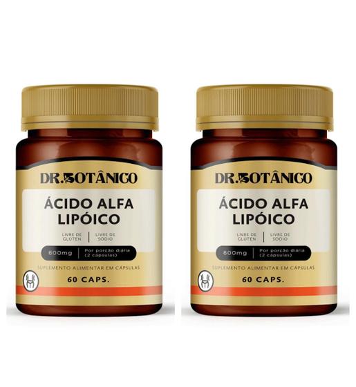 Imagem de Kit 2 Un - Acido Alfa Lipoico 600Mg 60 Caps - Dr. Botanico