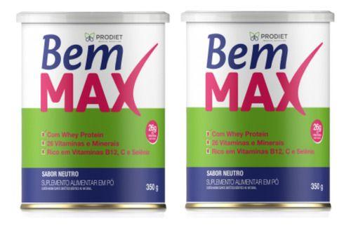 Imagem de Kit 2 Un Bemmax 25g Proteína Sem Sabor 350g  Prodiet