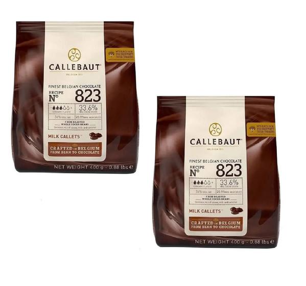 Imagem de Kit 2 Un Chocolate Ao Leite 823 Callebaut 33,6% Gotas 400G