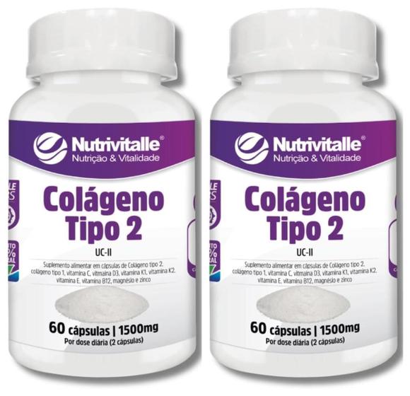 Imagem de Kit 2 Un - Colageno Tipo 2 1500Mg 60 Capsulas Nutrivitalle