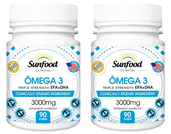 Kit 2 Un Omega 3 3000mg Epa Dha Sunfood Ômega 3 / Óleo de Peixe