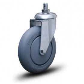 Imagem de Kit 2 Un. Rodízio Giratório 4'' (100mm) Com Espiga Rosca 3/8'' Colson