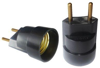 Imagem de Kit 2 un. Soquete Pino Porta Lâmpada Radial E27 PT Lâmpada 4A 250V Plug para Tomada Bocal