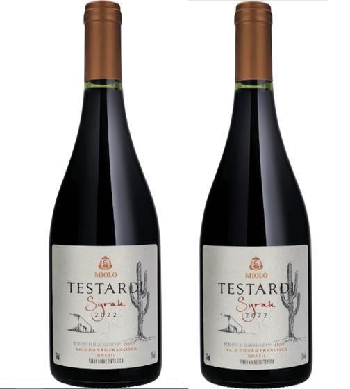 Imagem de Kit 2 Un Vinho Miolo Testardi Syrah 750 ml