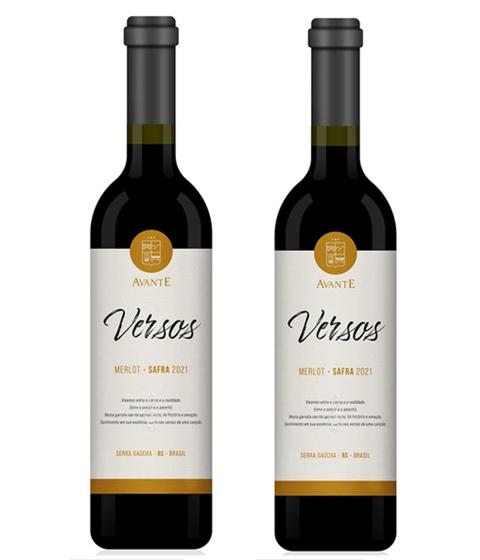 Imagem de Kit 2 Un Vinho Versos Merlot 750 ml