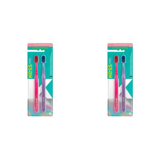 Imagem de Kit 2 Und Escova Dental Kess Pro Extra Macia Com 2 Und Ref 2105