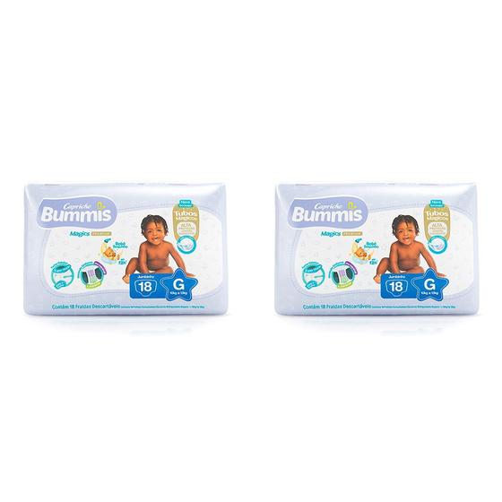 Kit 2 Und Fralda Capricho Bummis Jumbinho Tamanho G 18 Und Menor preço em Kit 2 Und Fralda Capricho Bummis Jumbinho Tamanho G 18 Und
