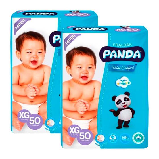 Imagem de Kit 2 und Fralda Infantil Panda Hiper Tamanho XG 50 und