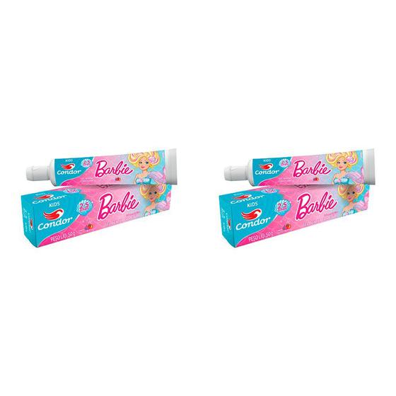 Imagem de Kit 2 Und Gel Dental Condor Barbie Kids 2 A 5 Anos 50g