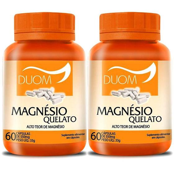 Imagem de Kit 2 Und Magnésio Quelato 60Cps 550Mg Duom