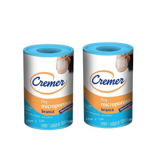 Imagem de Kit 2 und Micropore 10cmX10m Branca com Capa Cremer