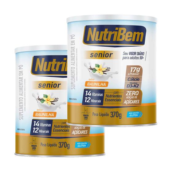 Imagem de Kit 2 und NutriBem Senior Baunilha 370g - Health Labs