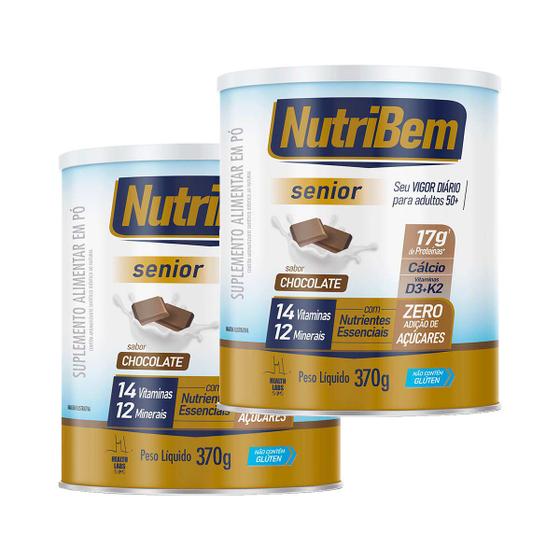 Imagem de Kit 2 und NutriBem Senior Chocolate 370g - Health Labs