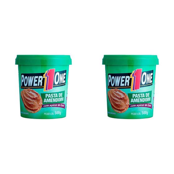 Imagem de Kit 2 Und Pasta De Amendoim Power 1 One 0 Lactose Açúcar De Coco 500g