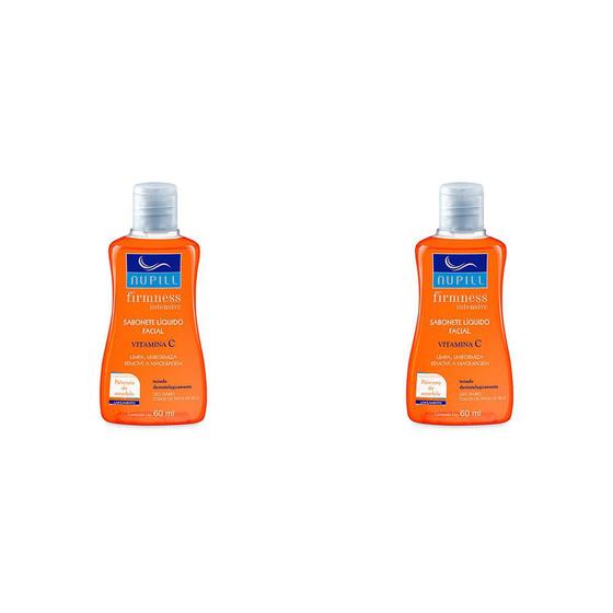 Kit 2 Und Sabonete Líquido Facial Nupill Vitamina C Fórmula Suave 60ml Menor preço em Kit 2 Und Sabonete Líquido Facial Nupill Vitamina C Fórmula Suave 60ml
