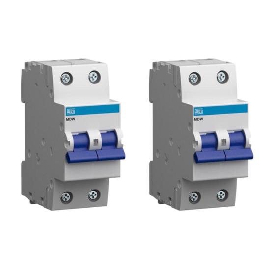 Imagem de Kit 2 unid. disjuntor bipolar din 40a (mdw-c 40a 2 polos)