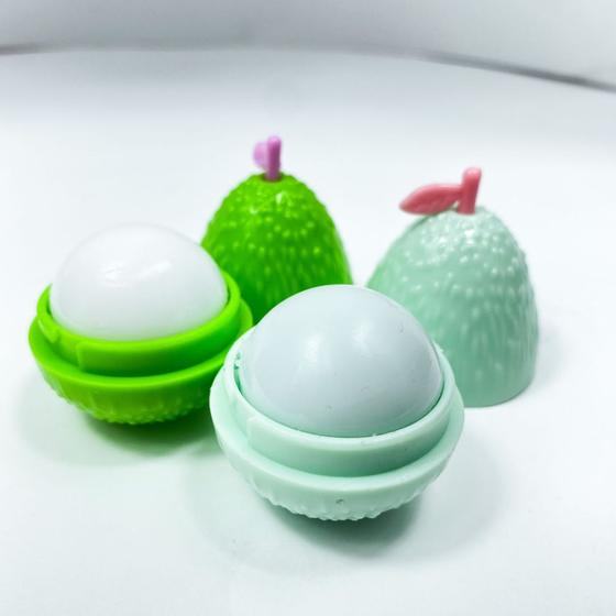 Imagem de Kit 2 unidades de lip balm formato fruta lichia hidratante cheirinho doce macio