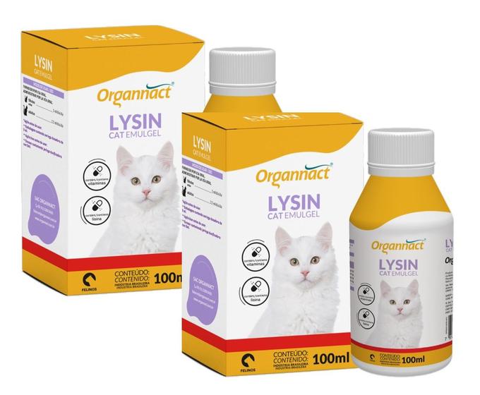 Imagem de Kit 2 Unidades Lysin Cat Emulgel 100ml - Organnact