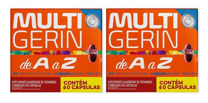 Kit 2 unidades Multigerin de A a Z Prowin Pharma com 60 cápsulas Menor preço em Kit 2 unidades Multigerin de A a Z Prowin Pharma com 60 cápsulas