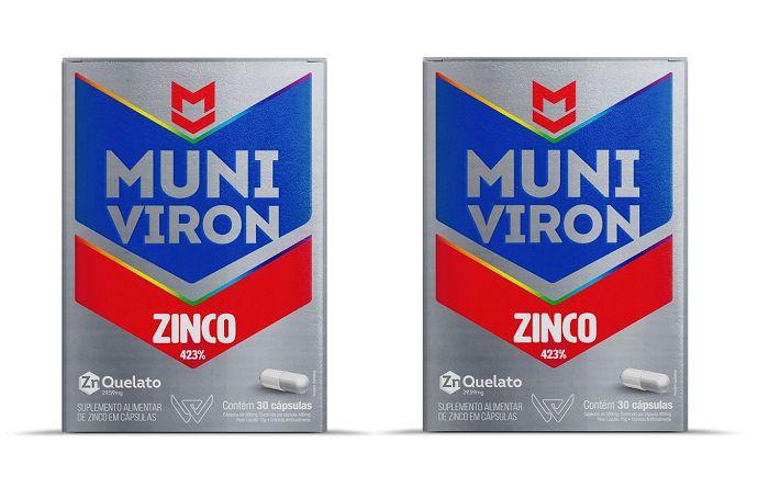 Imagem de Kit 2 unidades Muniviron Zinco 423% Prowin com 30 capsulas