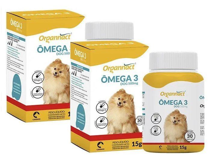 Kit 2 Unidades Omega 3 Dog 500mg Organnact Ômega 3 para Pet