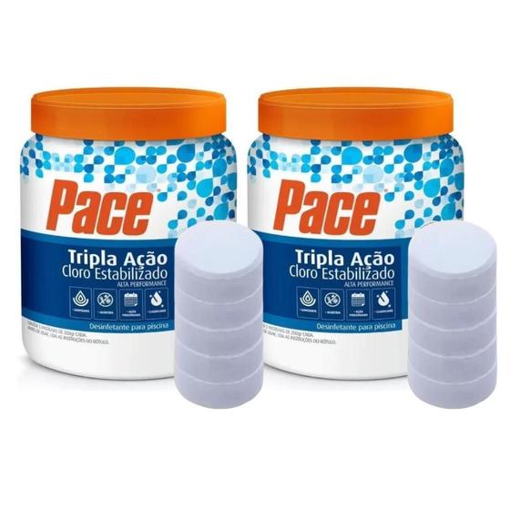 Imagem de Kit 2 Unidades Pace Tripla Ação 1Kg (5X200G) Para Piscinas