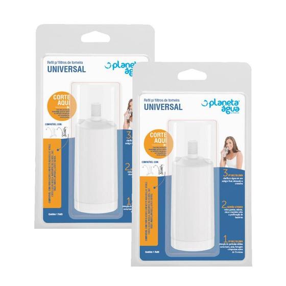 Imagem de Kit 2 Unidades Refil Filtro Torneira Universal Planeta Água