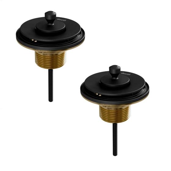 Imagem de Kit 2 Válvula de Saída D'Água Universal Docol 004863CE Para Lavatório Ônix
