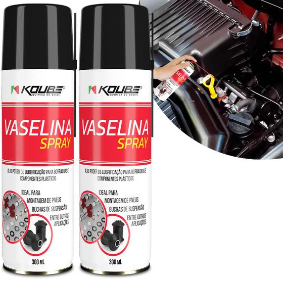 Imagem de Kit 2 Vaselina Spray Proteção Borrachas Resistente à Água Koube 300ml