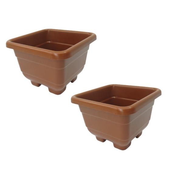 Imagem de Kit 2 Vasinhos Violeta e Kalanchoe / Cachepô quadrado  - Vaso de Planta