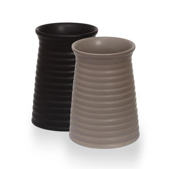 Imagem de Kit 2 Vaso Pequeno Cerâmica Cachepot Design Moderno Luxo