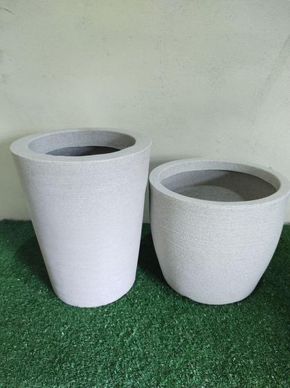 Imagem de kit 2 vaso polietileno para planta natural decoração 1 coluna 1 cone