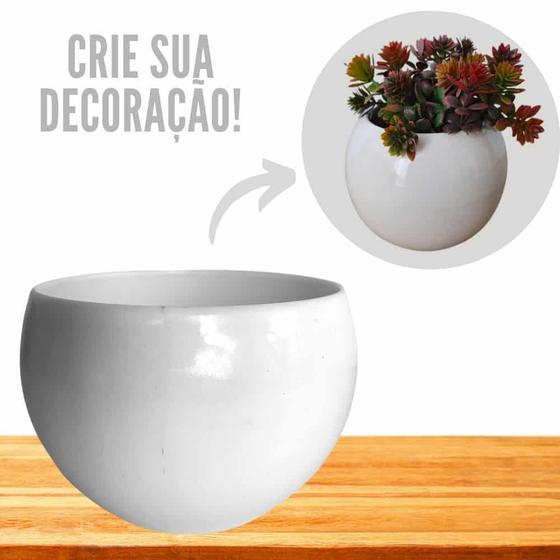 Imagem de Kit 2 Vasos Decorativo Cachepot Redondo p/ Plantas e Flores