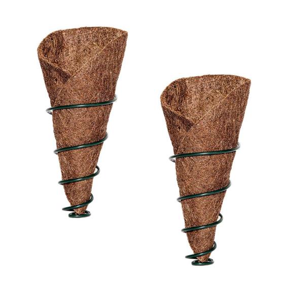 Imagem de Kit 2 Vasos Fibra De Coco Com Suporte De Ferro Para Orquídea