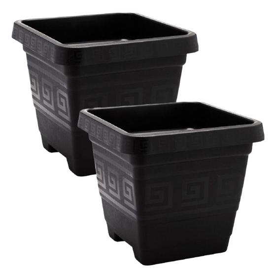 Kit 2 Vasos Quadrados Grandes de chão 29 Litros para Plantas e Jardins ...