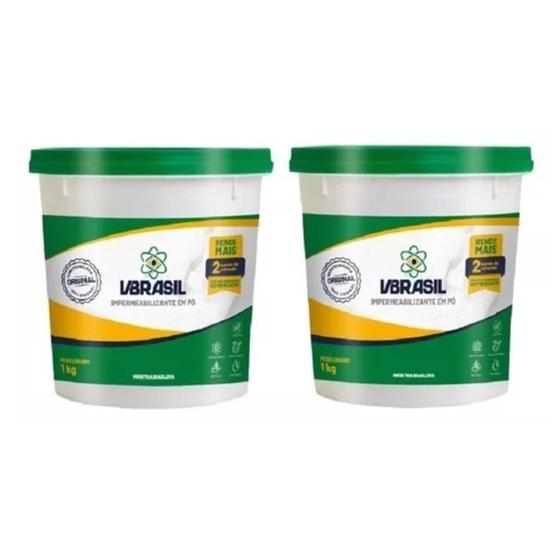 Imagem de Kit 2 Vbrasil Impermeabilizante 1kg Para Concreto E Cimento