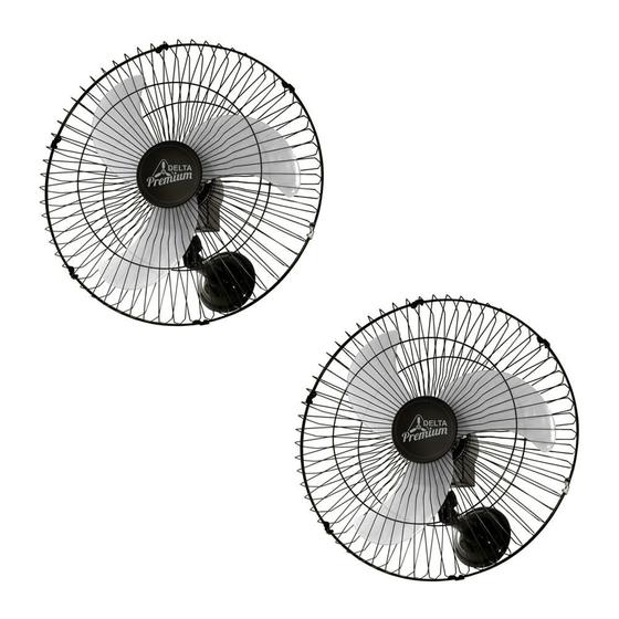 Imagem de Kit 2 Ventiladores de Parede Oscilante Bivolt 3 Pás 60cm Branco Ventidelta